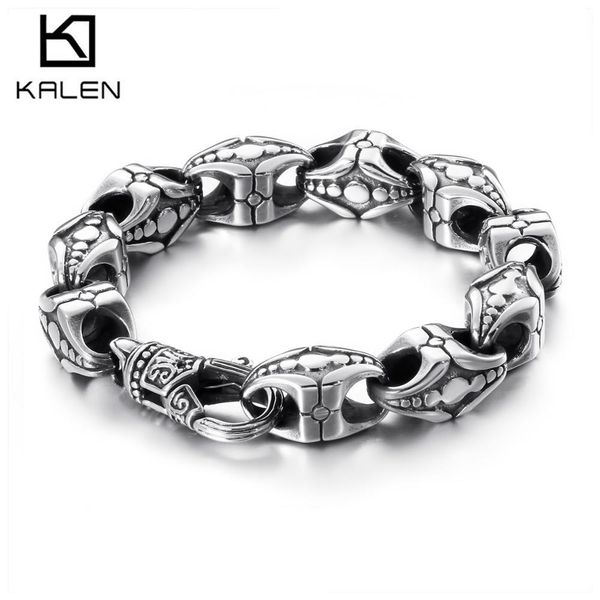 bangle 12mm silver color punk charm bracelet men's stainless steel biker jewelry gift, Black
bangle 12mm silver color punk charm bracelet men's stainless steel biker jewelry gift, Black