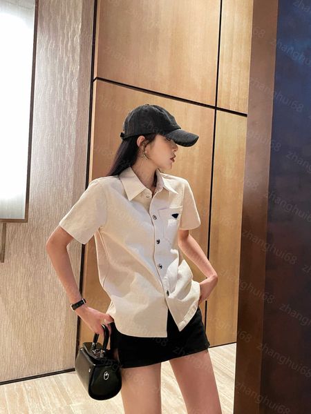 23ss womens designer clothing women shirt high neck blouse lapel new log style loose short sleeved shirt apricot women clothes, White
23ss womens designer clothing women shirt high neck blouse lapel new log style loose short sleeved shirt apricot women clothes, White