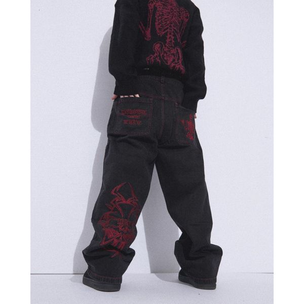 men's jeans retro skull embroidery men jeans y2k hip hop straight pants casual oversize denim trousers american high street streetwear, Blue
men's jeans retro skull embroidery men jeans y2k hip hop straight pants casual oversize denim trousers american high street streetwear, Blue