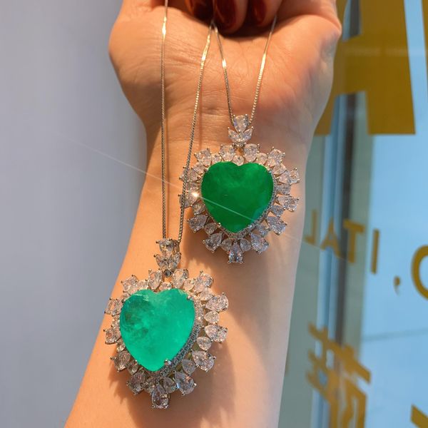 necklaces 2022 new cute heart pendant necklace new design heart necklace for women girl green gem jewelry wedding party wholesale, Silver
necklaces 2022 new cute heart pendant necklace new design heart necklace for women girl green gem jewelry wedding party wholesale, Silver