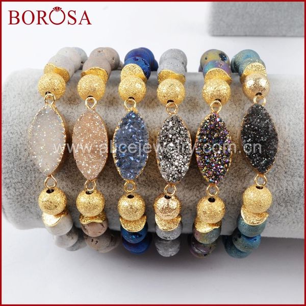 bangle borosa 5pcs handcrafted druzy bracelets for women gold color marquise 8mm rainbow titanium druzy stone beads bracelet g1376, Black
bangle borosa 5pcs handcrafted druzy bracelets for women gold color marquise 8mm rainbow titanium druzy stone beads bracelet g1376, Black