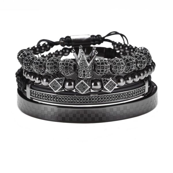 bangle luxury braided adjustable bracelet men male beads crown black cz zircon charm stainless steel bracelet men jewelry
bangle luxury braided adjustable bracelet men male beads crown black cz zircon charm stainless steel bracelet men jewelry