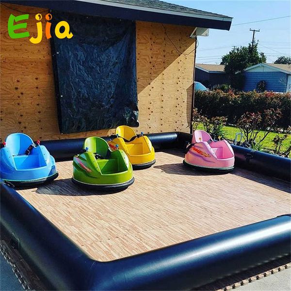 Image of Inflatable Fence Line Amusement Inflatable Bumper Car Go Kart Track Bumper Car Race For Kids Indoor Outdoor Fun