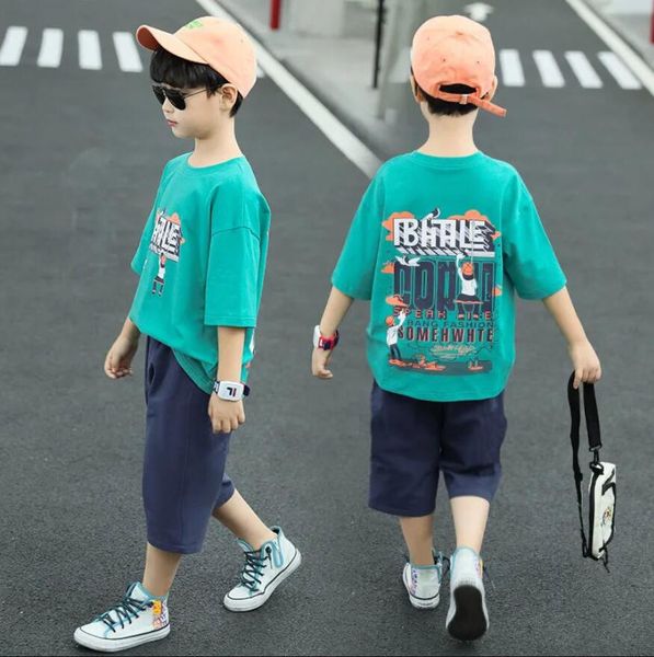 summer ins designer boys' short sleeve set summer kids t-shirt +shorts pullover loose sport fashion printed children half length pants, White
summer ins designer boys' short sleeve set summer kids t-shirt +shorts pullover loose sport fashion printed children half length pants, White
