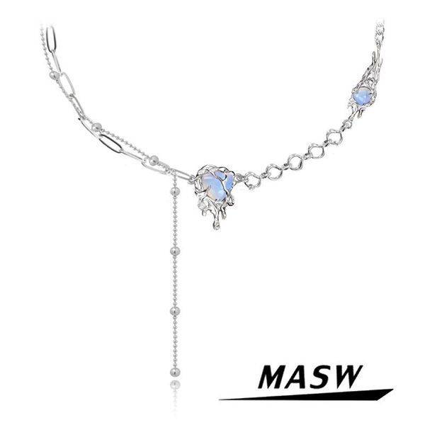necklaces masw original design blue heart necklace 2022 trend new copper metal thick silver plated chain necklaces for women jewelry
necklaces masw original design blue heart necklace 2022 trend new copper metal thick silver plated chain necklaces for women jewelry