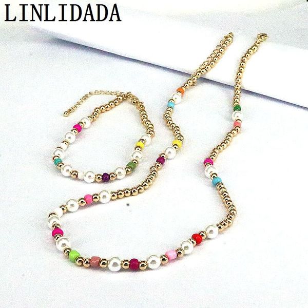 necklaces 5pcs new rainbow beads and shell boho jewelry gold bead chain necklace bracelet set for women wedding gift, Silver
necklaces 5pcs new rainbow beads and shell boho jewelry gold bead chain necklace bracelet set for women wedding gift, Silver