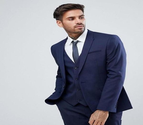 new custom made one button navy blue wedding groom tuxedos peak lapel groomsmen mens business party suits jacketpantsvesttie 6390263, Black;gray
new custom made one button navy blue wedding groom tuxedos peak lapel groomsmen mens business party suits jacketpantsvesttie 6390263, Black;gray