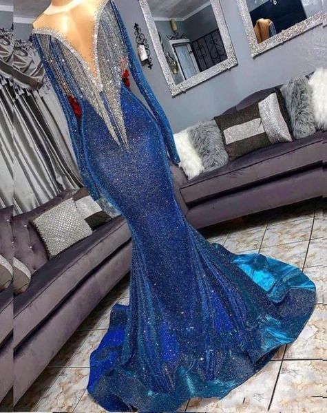full sequins reflective mermaid blue evening dresses beads sheer neck long sleeves formal party prom gowns with tassels sweep trai1303633, Black;red
full sequins reflective mermaid blue evening dresses beads sheer neck long sleeves formal party prom gowns with tassels sweep trai1303633, Black;red