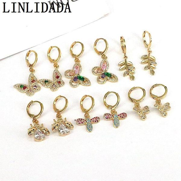 huggie 5pairs gold color zircon butterfly charm earring for women micro pave rainbow cz insect dainty earrings for women jewelry, Golden;silver
huggie 5pairs gold color zircon butterfly charm earring for women micro pave rainbow cz insect dainty earrings for women jewelry, Golden;silver