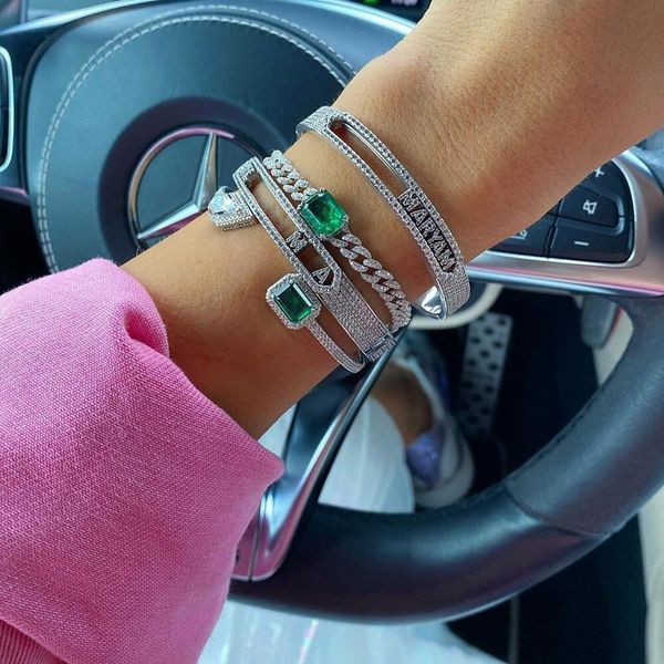 bangle hip hop new fashion luxury sparking iced out bling square green stone cz miami cuban link chain women men punk bracelets jewelry, Black
bangle hip hop new fashion luxury sparking iced out bling square green stone cz miami cuban link chain women men punk bracelets jewelry, Black