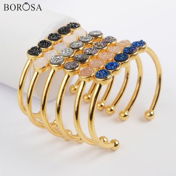 bangle borosa gold color five round natural agates druzy titanium rainbow drusy bangles women drusy bracelet gifts dropshipping zg0423, Black
bangle borosa gold color five round natural agates druzy titanium rainbow drusy bangles women drusy bracelet gifts dropshipping zg0423, Black