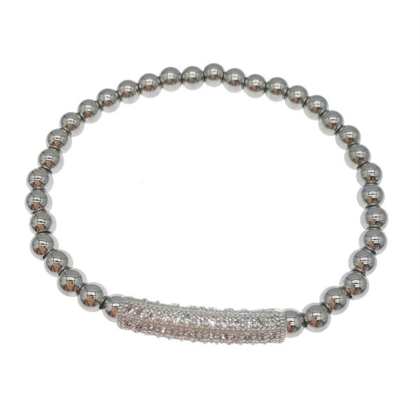 bangle 5mm stainless steel beads stretch bracelet with one cubic zirconia bar in middle for women and girls gifts 7.5 inch, Black
bangle 5mm stainless steel beads stretch bracelet with one cubic zirconia bar in middle for women and girls gifts 7.5 inch, Black