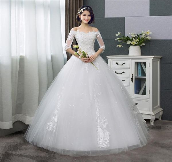 half sleeve floral print ball gown wedding dress 2020 new fashion estidos de noivas7468237, White
half sleeve floral print ball gown wedding dress 2020 new fashion estidos de noivas7468237, White