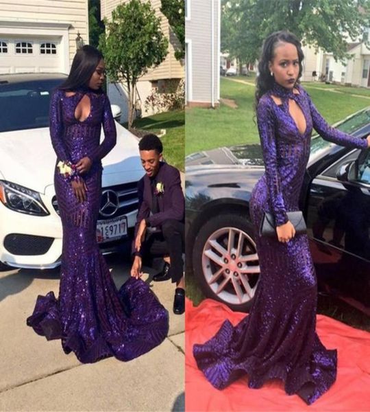 sparkly purple mermaid prom dresses 2018 new long sleeve high neck sweep strain illusion formal evening gowns party dress custom m7421798, Black
sparkly purple mermaid prom dresses 2018 new long sleeve high neck sweep strain illusion formal evening gowns party dress custom m7421798, Black