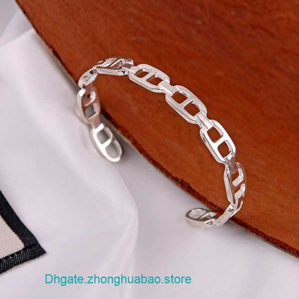 8a quality factory wholesale h ermes bangle for sale 925 silver hollow japanese ring open bracelet women's simple korean version pig no, Black
8a quality factory wholesale h ermes bangle for sale 925 silver hollow japanese ring open bracelet women's simple korean version pig no, Black
