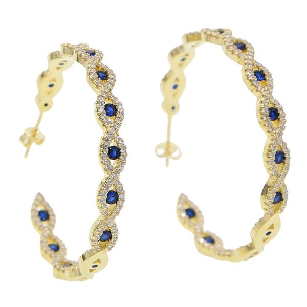 huggie 45mm big hoops gorgeous earring for women micro pave blue rainbow turkish evil eye hoop earring, Golden;silver 
huggie 45mm big hoops gorgeous earring for women micro pave blue rainbow turkish evil eye hoop earring, Golden;silver
