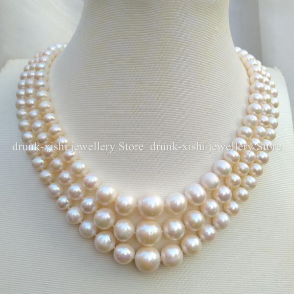 necklaces nature south sea triple strands 3 rows princess real pearl beads necklace white 611mm near round at party wedding birthday, Silver
necklaces nature south sea triple strands 3 rows princess real pearl beads necklace white 611mm near round at party wedding birthday, Silver