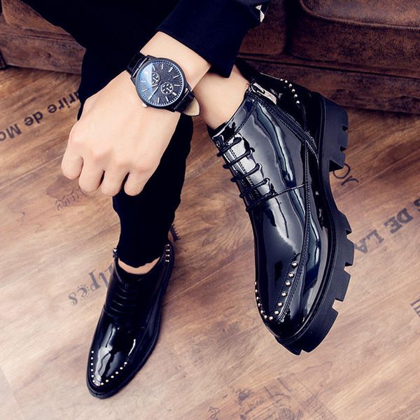 dress shoes male patent leather moccasins high italian formal brogue oxford wedding business boots 230522, Black
dress shoes male patent leather moccasins high italian formal brogue oxford wedding business boots 230522, Black