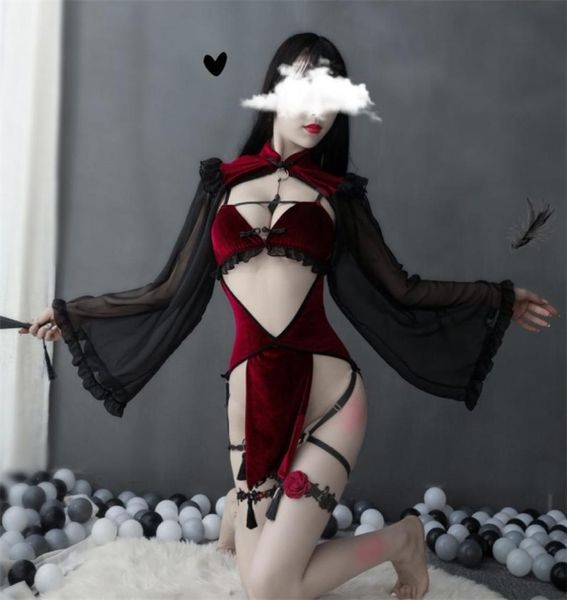 retro red velvet dark magic battle suit punk gothic style maid temptation evil demon open crotch cosplay backless lingerie 228207904, Red;black
retro red velvet dark magic battle suit punk gothic style maid temptation evil demon open crotch cosplay backless lingerie 228207904, Red;black