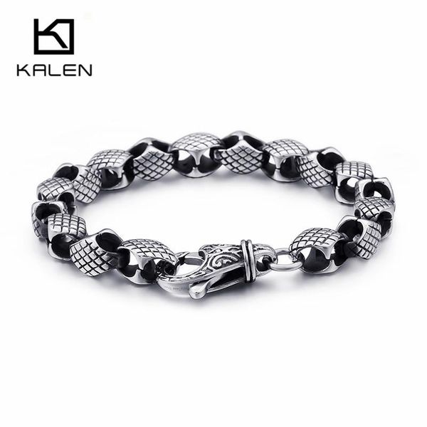 bangle kalen vintage stainless steel snake chain linking bracelets men 22cm metal link chain armband jewelry, Black
bangle kalen vintage stainless steel snake chain linking bracelets men 22cm metal link chain armband jewelry, Black