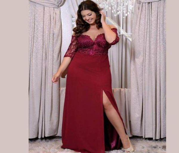 burgundy plus size side split prom dresses sheer off the shoulder beaded evening gowns a line chiffon floor length lace formal dre5839388, Black
burgundy plus size side split prom dresses sheer off the shoulder beaded evening gowns a line chiffon floor length lace formal dre5839388, Black