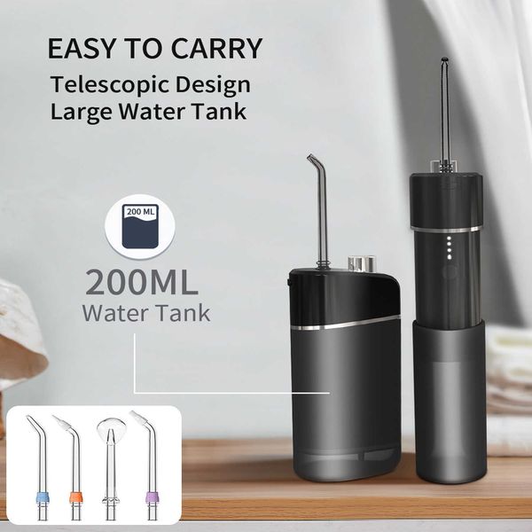 Image of Oral Irrigators Oral Irrigator Water Flosser Electric USB Rechargeable Gums Care Portable Cordless Tank Teeth Scaler Dental Whitening 200ML G230523