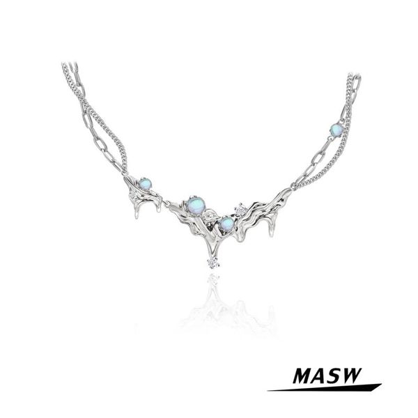 necklaces masw fashion jewelry geometric metal pendant necklace popular style luxury design blue beads chain necklace for women gifts, Silver
necklaces masw fashion jewelry geometric metal pendant necklace popular style luxury design blue beads chain necklace for women gifts, Silver
