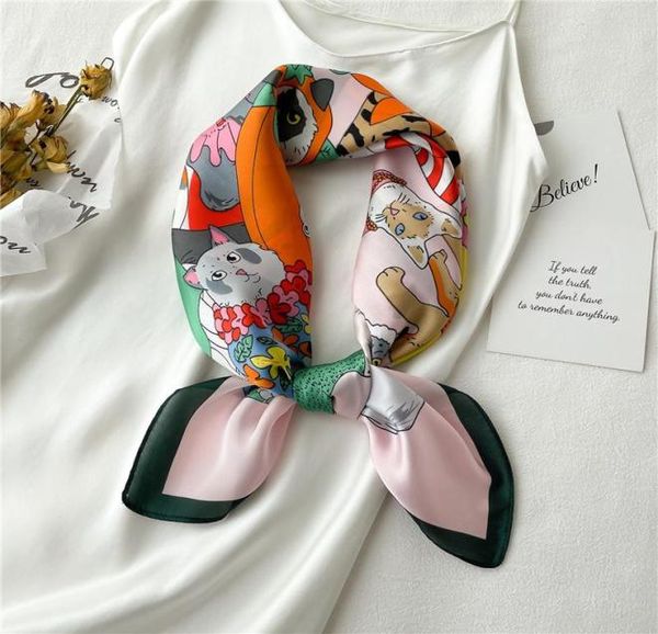 scarves cute cat print scarf for women silk square neckerchief cartoon hair band headband foulard shawl and wrap bandana 2021 echa6656604, Blue;gray
scarves cute cat print scarf for women silk square neckerchief cartoon hair band headband foulard shawl and wrap bandana 2021 echa6656604, Blue;gray