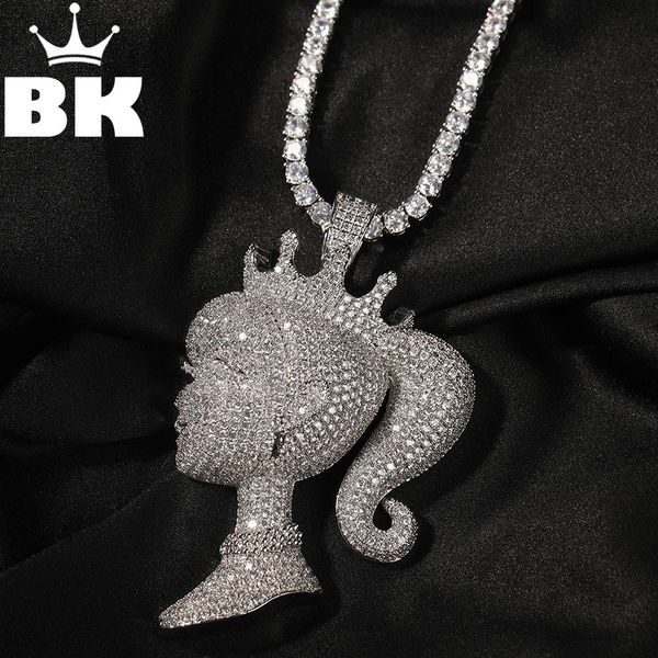 necklaces the bling king crown icy girl pendant necklace for women cz iced out queen head 3d charm 4mm tennis chain trendy lovely jewelry, Silver
necklaces the bling king crown icy girl pendant necklace for women cz iced out queen head 3d charm 4mm tennis chain trendy lovely jewelry, Silver