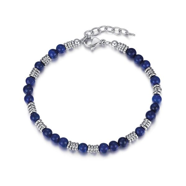 bangle runda men's natural stone bracelet blue with stainless steel ring adjustable size 22cm fashion handmade bead bracelet for men, Black
bangle runda men's natural stone bracelet blue with stainless steel ring adjustable size 22cm fashion handmade bead bracelet for men, Black