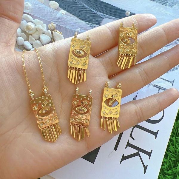 necklaces 5pcs gold plated cubic zirconia pendant necklace cz micro pave eye geometry pendant necklace men women's jewelry, Silver
necklaces 5pcs gold plated cubic zirconia pendant necklace cz micro pave eye geometry pendant necklace men women's jewelry, Silver