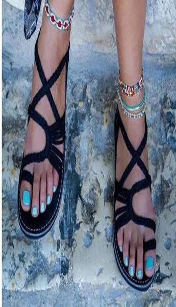 2018 summer women ringtoe cross ankle braid strap beach sandals boho flat shoes flippers 35 442474669, Black
2018 summer women ringtoe cross ankle braid strap beach sandals boho flat shoes flippers 35 442474669, Black