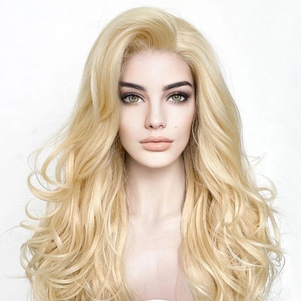 soft light blonde women systhetic hair 13x4 lace front wigs with baby hair glueless long body wave 26inches transparent lace wig, Black
soft light blonde women systhetic hair 13x4 lace front wigs with baby hair glueless long body wave 26inches transparent lace wig, Black