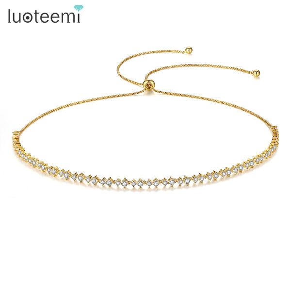 necklaces luoteemi adjustable gold color tennis necklace for women wedding party shiny round cz female jewelry collares de moda, Silver
necklaces luoteemi adjustable gold color tennis necklace for women wedding party shiny round cz female jewelry collares de moda, Silver