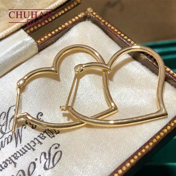 huggie chuhan real 18k yellow gold heartshaped big earring elegant fashion g18k earrings au750 luxury gifts for women fine jewelry, Golden;silver
huggie chuhan real 18k yellow gold heartshaped big earring elegant fashion g18k earrings au750 luxury gifts for women fine jewelry, Golden;silver