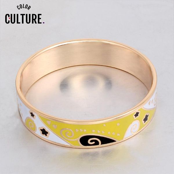 bangle new design ethnic colorful enamel gold color art wide stainless steel bangles for women, Black
bangle new design ethnic colorful enamel gold color art wide stainless steel bangles for women, Black