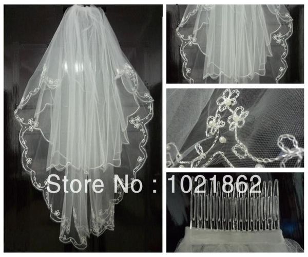 2t white bridal veils elbow beaded edge embroidery pearls ivory wedding veil with comb two layer6403073, Black
2t white bridal veils elbow beaded edge embroidery pearls ivory wedding veil with comb two layer6403073, Black