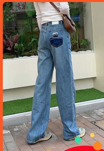 nanyou quality 23 early spring new high waist slim versatile commuter small fragrance pocket contrast metal straight barrel jeans, Blue
nanyou quality 23 early spring new high waist slim versatile commuter small fragrance pocket contrast metal straight barrel jeans, Blue
