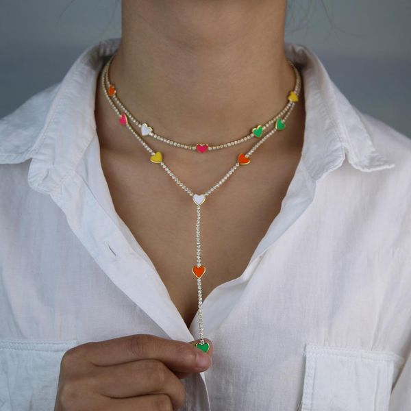 necklaces 2022 summer new women jewelry neon enamel heart choker larait necklace tennis chain colorful jewelry high quality, Silver
necklaces 2022 summer new women jewelry neon enamel heart choker larait necklace tennis chain colorful jewelry high quality, Silver