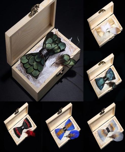kamberft design handmade feather bow tie brooch wooden box set men039s bowtie leather tie for wedding party banque3661279, Blue;purple
kamberft design handmade feather bow tie brooch wooden box set men039s bowtie leather tie for wedding party banque3661279, Blue;purple
