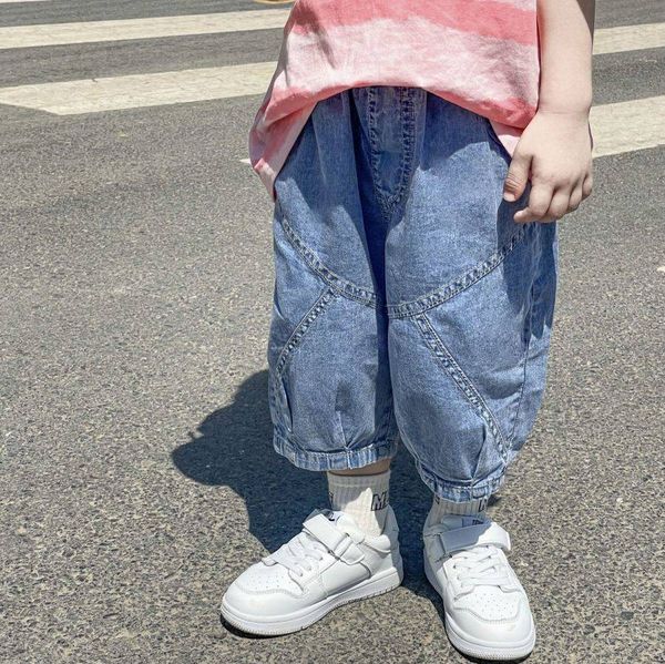children's denim shorts summer loose casual boys' clothing capris new product tencel cotton thin breathable high-quality baby clot, Black
children's denim shorts summer loose casual boys' clothing capris new product tencel cotton thin breathable high-quality baby clot, Black
