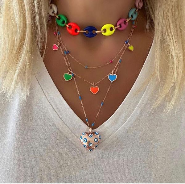 necklaces colorful women jewelry candy neon enamel coffee beads link chain rainbow women necklaces 16", Silver
necklaces colorful women jewelry candy neon enamel coffee beads link chain rainbow women necklaces 16", Silver