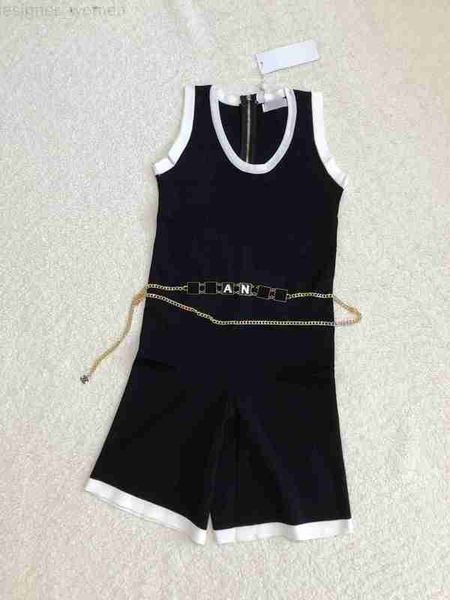 women's jumpsuits & rompers designer 2023 fashion summer new round neck sleeveless solid knit jumpsuit with letter belt casual shorts s, Black;white
women's jumpsuits & rompers designer 2023 fashion summer new round neck sleeveless solid knit jumpsuit with letter belt casual shorts s, Black;white