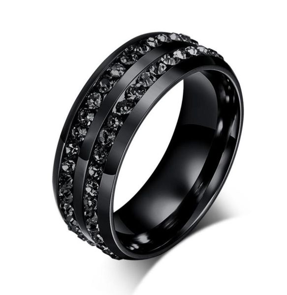 black crystal rings for women two rows female rings trendy stainless steel wedding jewelry r006bb6995022, Golden;silver
black crystal rings for women two rows female rings trendy stainless steel wedding jewelry r006bb6995022, Golden;silver