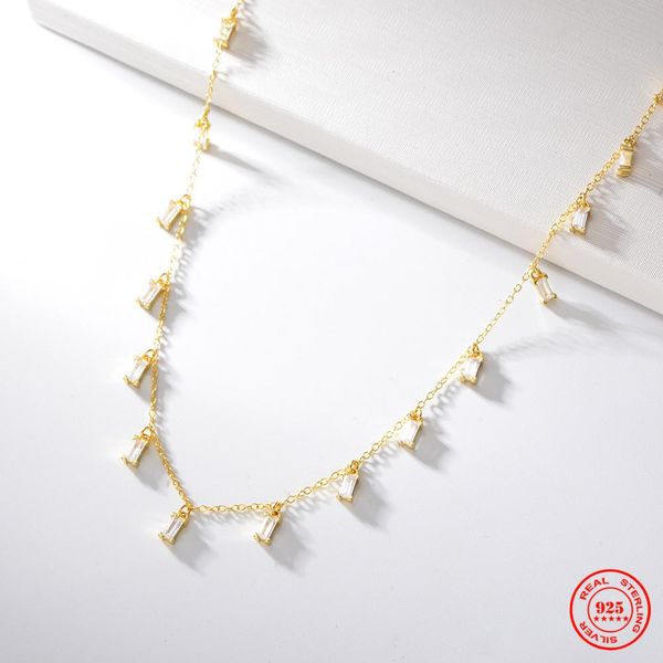 necklaces 925 sterling silver white rectangle zircon charms link chain tassel choker neckalce fashion women european party fine jewelry
necklaces 925 sterling silver white rectangle zircon charms link chain tassel choker neckalce fashion women european party fine jewelry