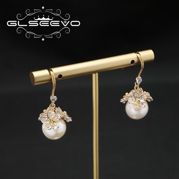 knot glseevo shining zircon flowers natural pearls ear hooks for woman art elegance exquisite earrings luxury party birthday gifts, Silver
knot glseevo shining zircon flowers natural pearls ear hooks for woman art elegance exquisite earrings luxury party birthday gifts, Silver