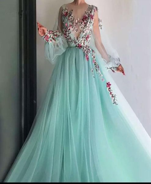 2020 new pretty mint green floral embroidery lace prom dresses puff full sleeves illusion oneck aline party dress vestido format1504391, Black
2020 new pretty mint green floral embroidery lace prom dresses puff full sleeves illusion oneck aline party dress vestido format1504391, Black