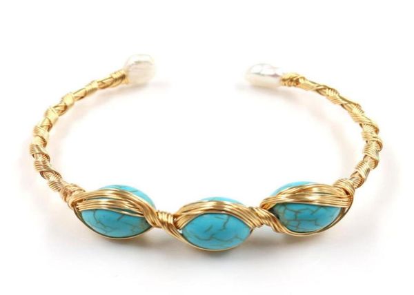 light yellow gold color wire wrap green turquoises stone round beads open bangle trendy jewelry6174590, Black
light yellow gold color wire wrap green turquoises stone round beads open bangle trendy jewelry6174590, Black