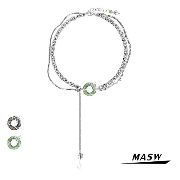 necklaces masw original design two layer chain necklace simply popular style metal brass silver plated women necklace gift 
necklaces masw original design two layer chain necklace simply popular style metal brass silver plated women necklace gift