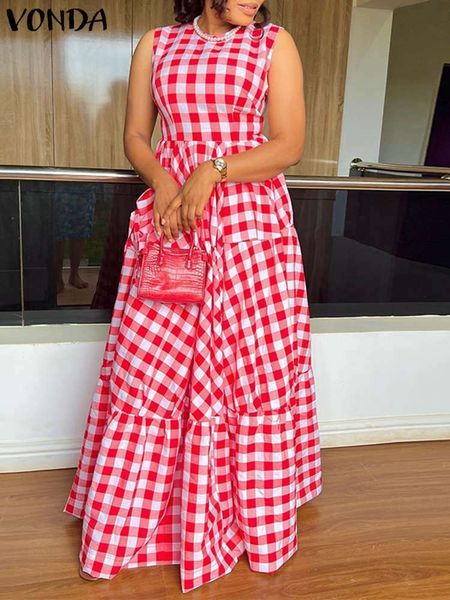 basic casual dresses vonda bohemian summer sundress women o-neck sleeveless plaid printed maxi long dress casual loose party beach vestido 2, Black;gray
basic casual dresses vonda bohemian summer sundress women o-neck sleeveless plaid printed maxi long dress casual loose party beach vestido 2, Black;gray